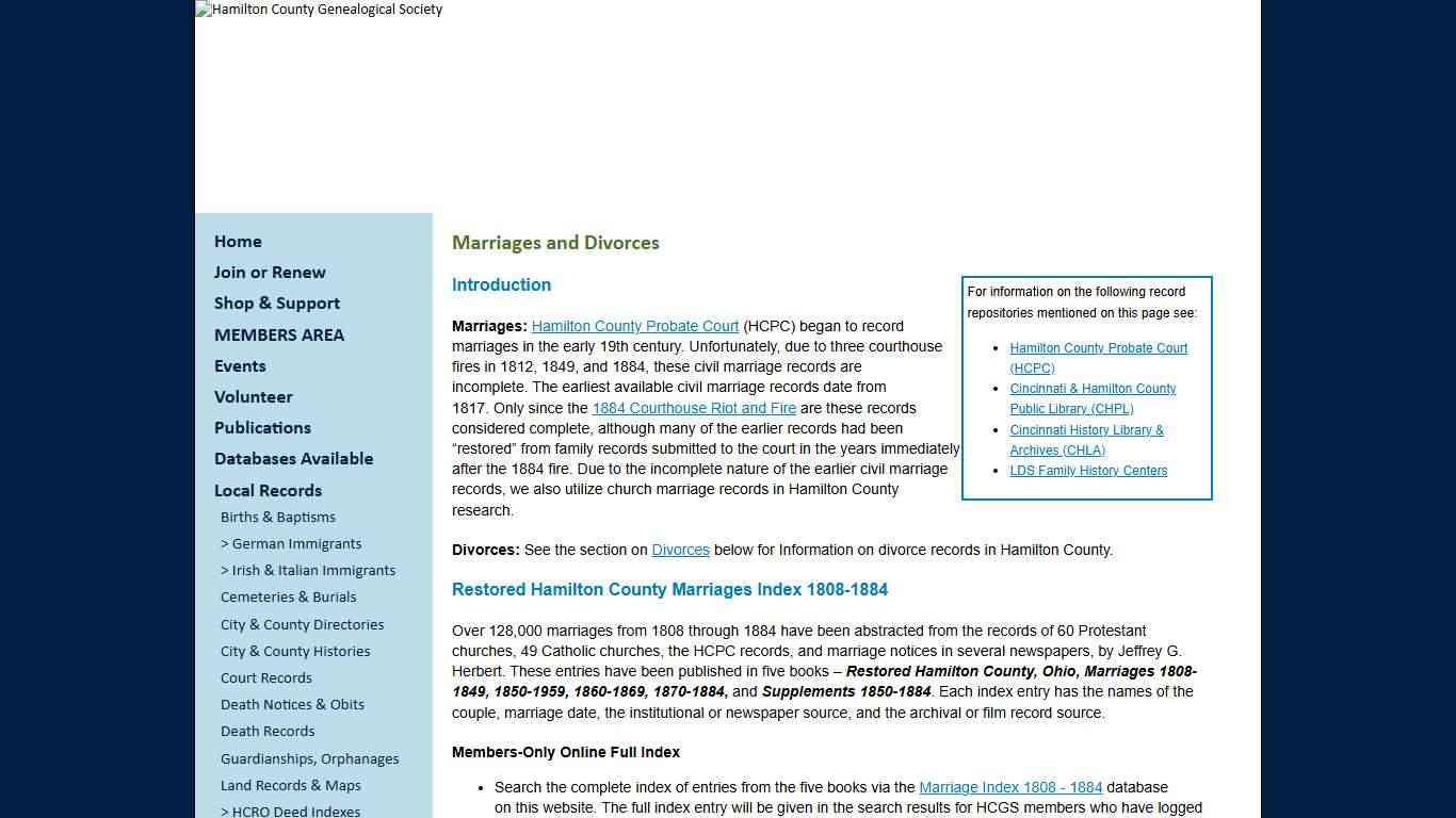 Marriages and Divorces